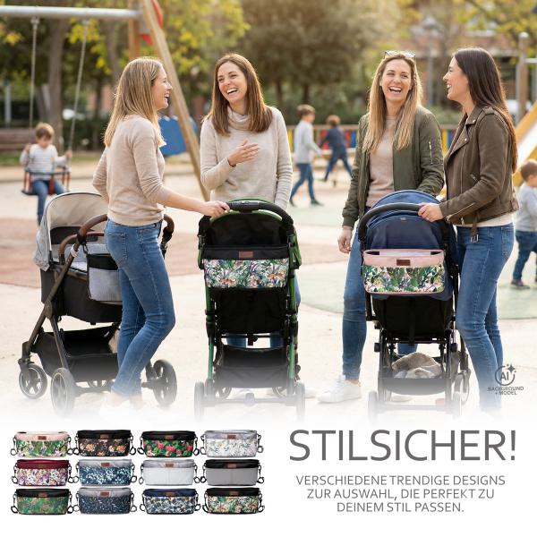 BAMBINIWELT universal Buggy ORGANIZER, Kinderwagen-Tasche, Wickeltasche mit Getränkehalter